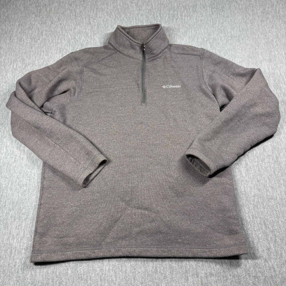 Columbia 1/4 Zip Pullover XL Unknown Gray Fleece Sweater Athletic Base‎ Layer